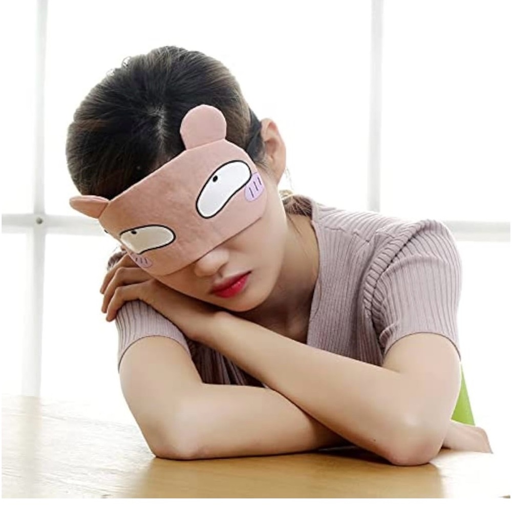 New 3 Pk Blackout Sleep Masks Cartoon Silky Yellow Blue Gray Black Adjustable OS - Picture 7 of 12